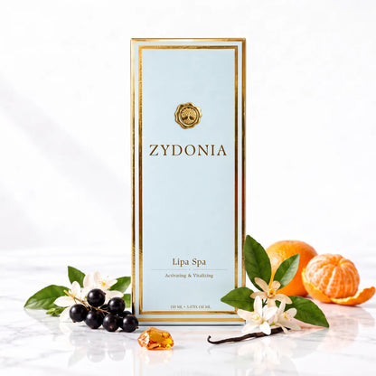Raumduft Lipa Spa mit Zutaten und Verpackung